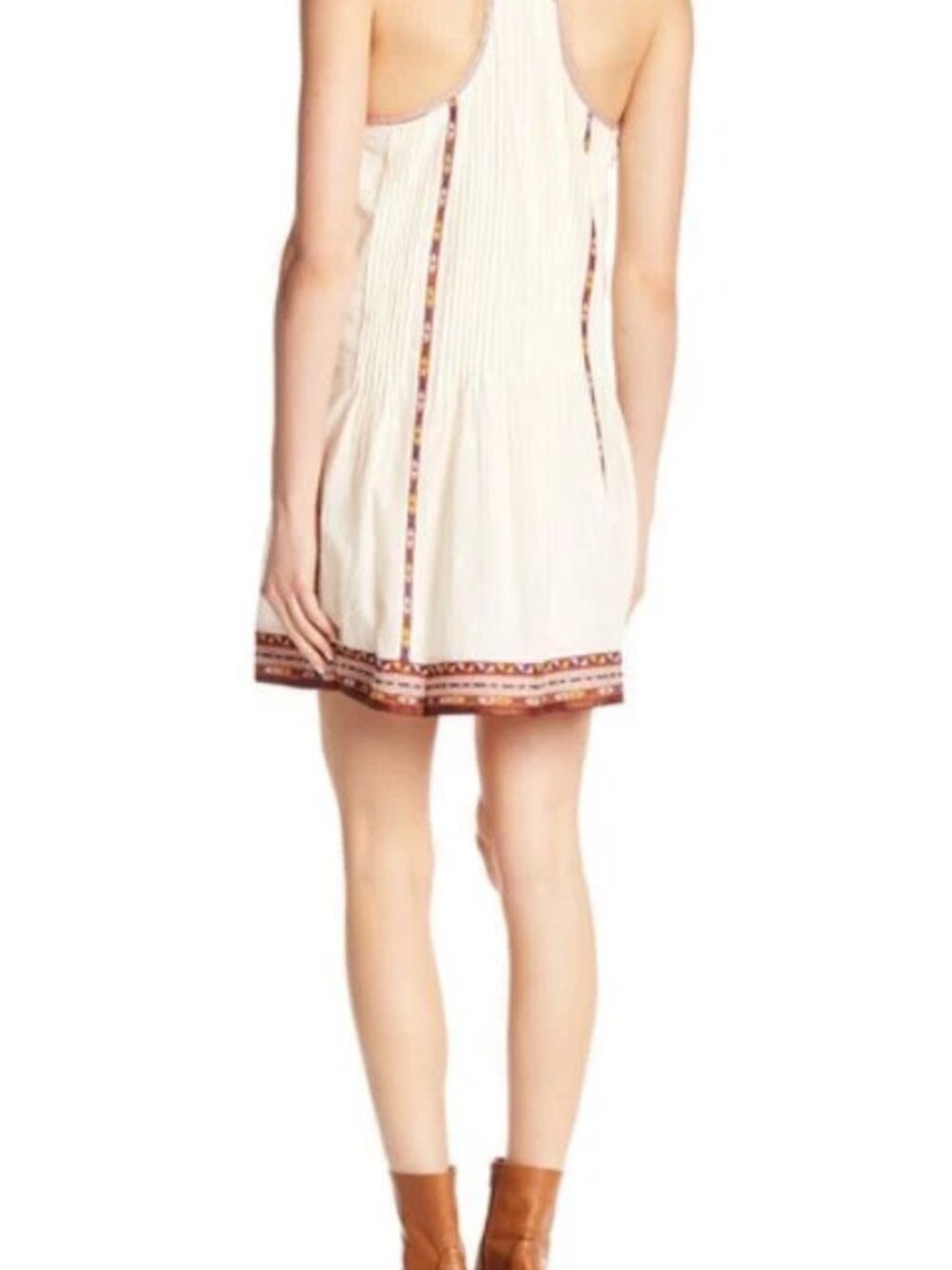 Joie New Dress Embroidered Cotton Slip Shift Chic Women's Sz M Ivory $318 - Picture 6 of 16